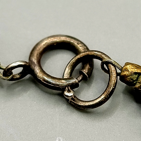 Sterling Silver red seed bead heart necklace signed IFS STER - Picture 4 of 6